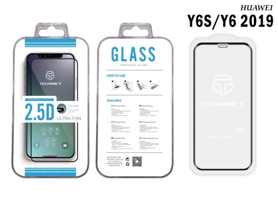Pelicura Vidro Temperado Huawei Y6S/Y6 2019 2.5D Fullcover Preto