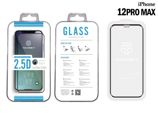 Tempered Glass Iphone 12Pro Max 2.5D Fullcover Black