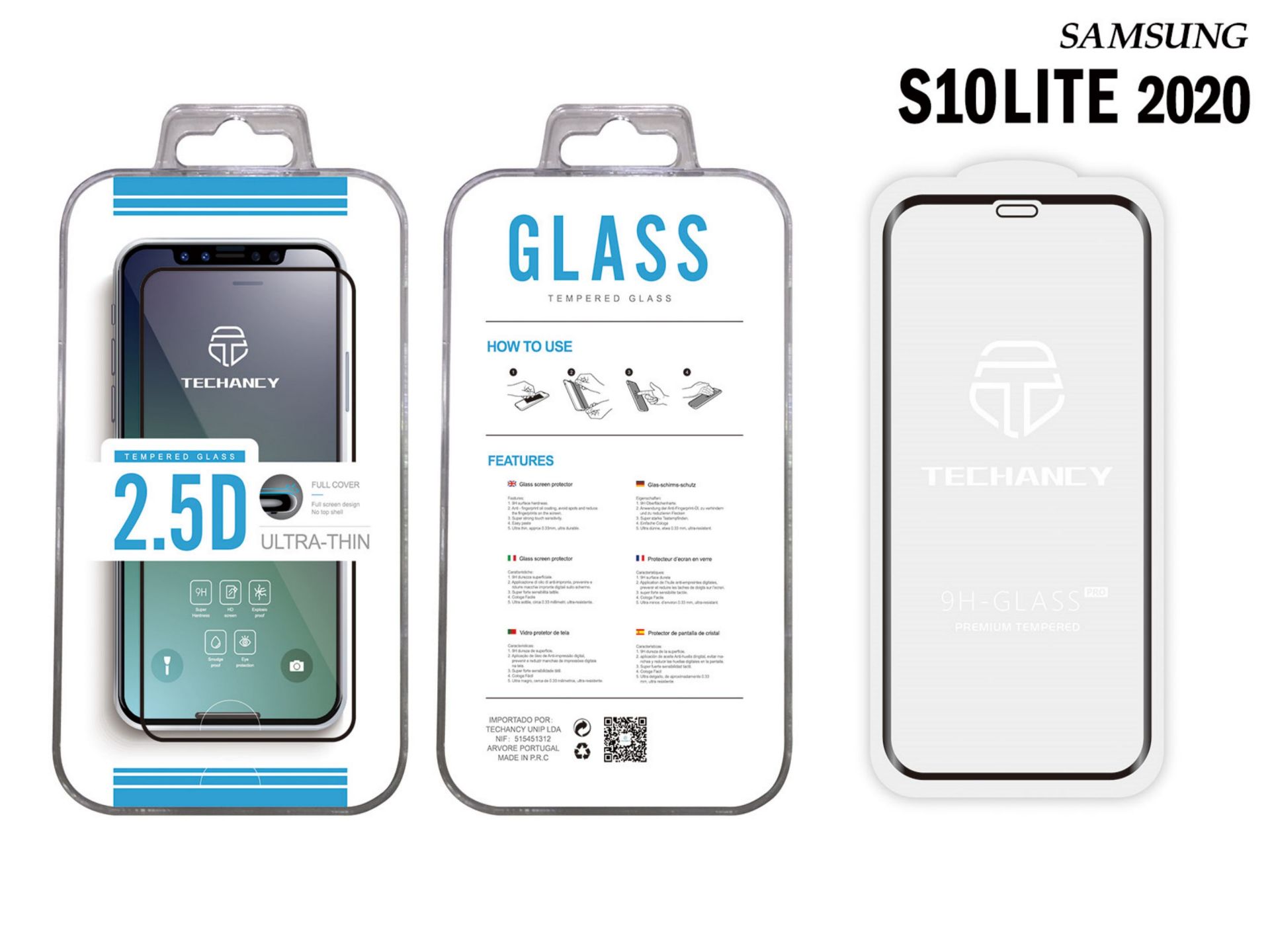Verre trempé Samsung S10 Lite 2020 2.5D Couverture complète Noir Verre trempé Samsung S10 Lite 2020 2.5D Couverture complète Noir
