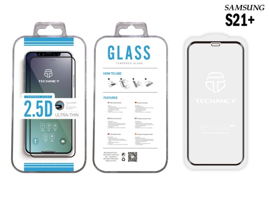 Vidrio templado Samsung S21 + 2.5D pelcula negra completamente cubierta