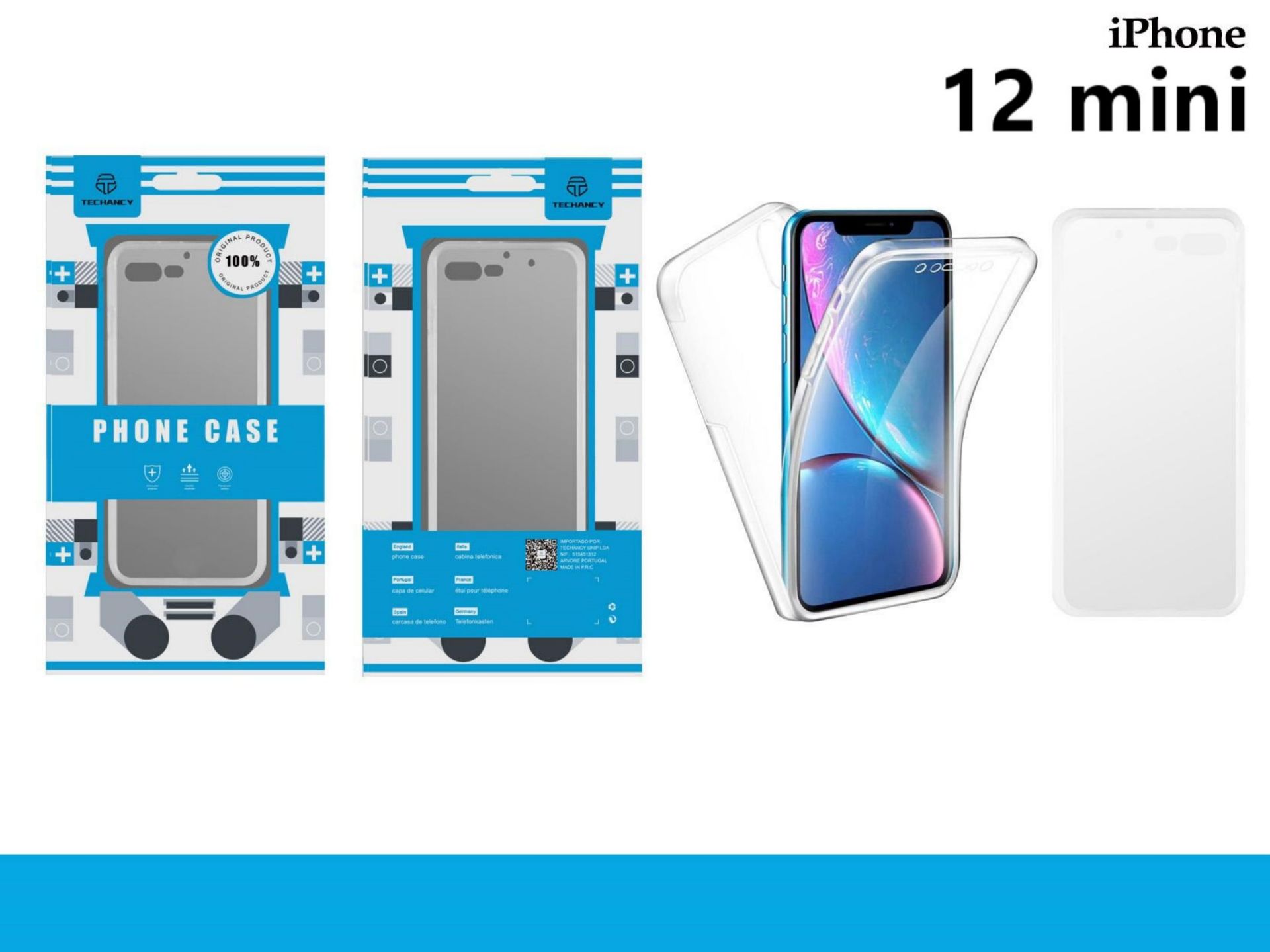 PC + TPU Redmi Iphone 12 Mini 5.4 cubierta protectora total transparente PC + TPU Redmi Iphone 12 Mini 5.4 cubierta protectora total transparente