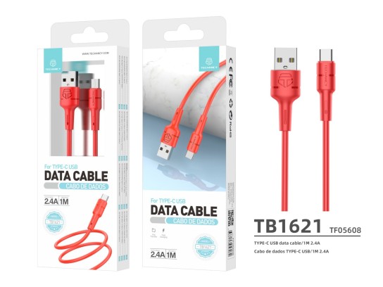 Cble USB-Type C 2A 1M Rouge