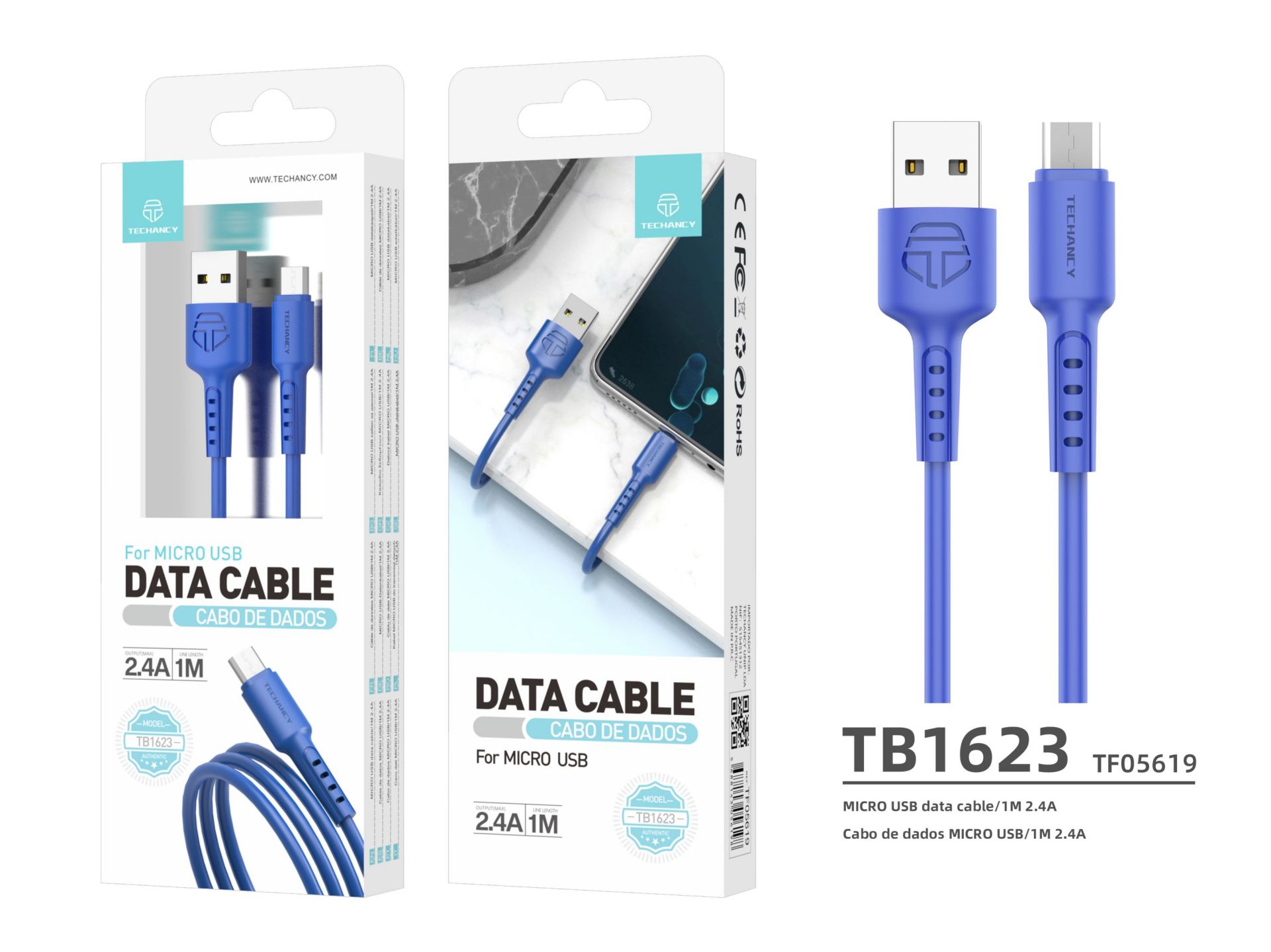 Micro Usb Cable 2A 1M Blue Micro Usb Cable 2A 1M Blue