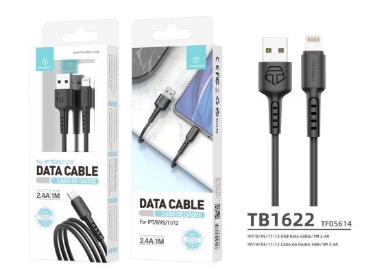 Cble USB Pour Ip 6/7/8 / X / Xs 2A 1M Noir