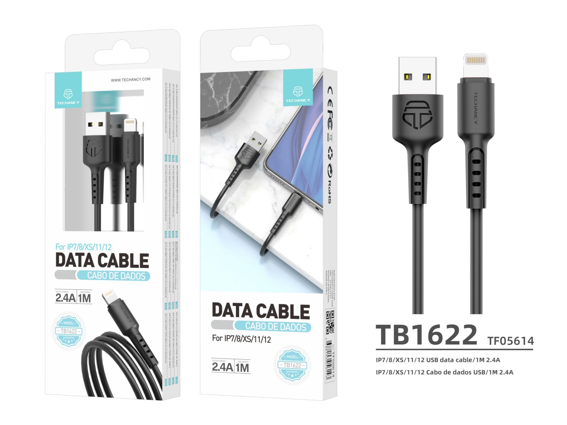 USB-Kabel für IP 6/7/8 / X / Xs 2A 1M Schwarz USB-Kabel für IP 6/7/8 / X / Xs 2A 1M Schwarz