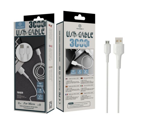 Cable Micro USB 2A 3M blanco