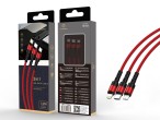 Cabo Usb 3In1 2A 1.2M Vermelha Cabo Usb 3In1 2A 1.2M Vermelha