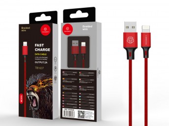 Usb Cable For Ip 6/7/8 / X / Xs 2A 1M Red