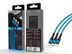 Cabo Usb 3In1 2A 1.2M Azul Cabo Usb 3In1 2A 1.2M Azul