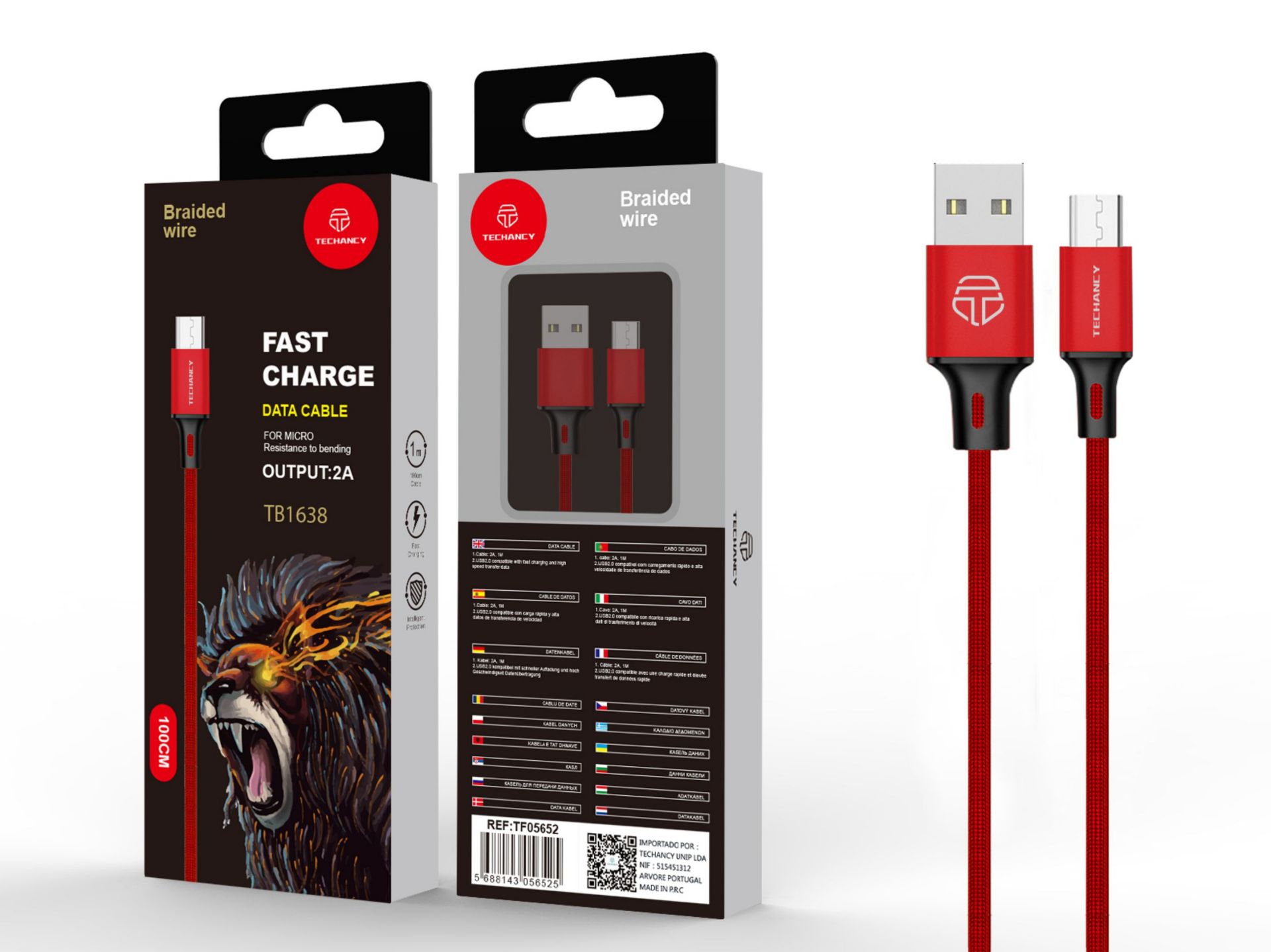 Micro Usb Cable 2A 1M Red