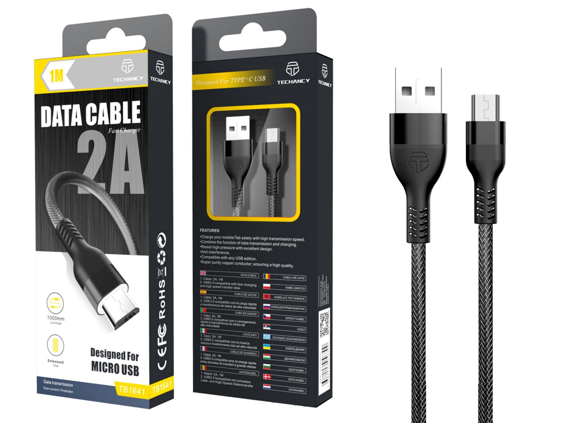 Micro USB Cable 2A 1M Black Micro USB Cable 2A 1M Black
