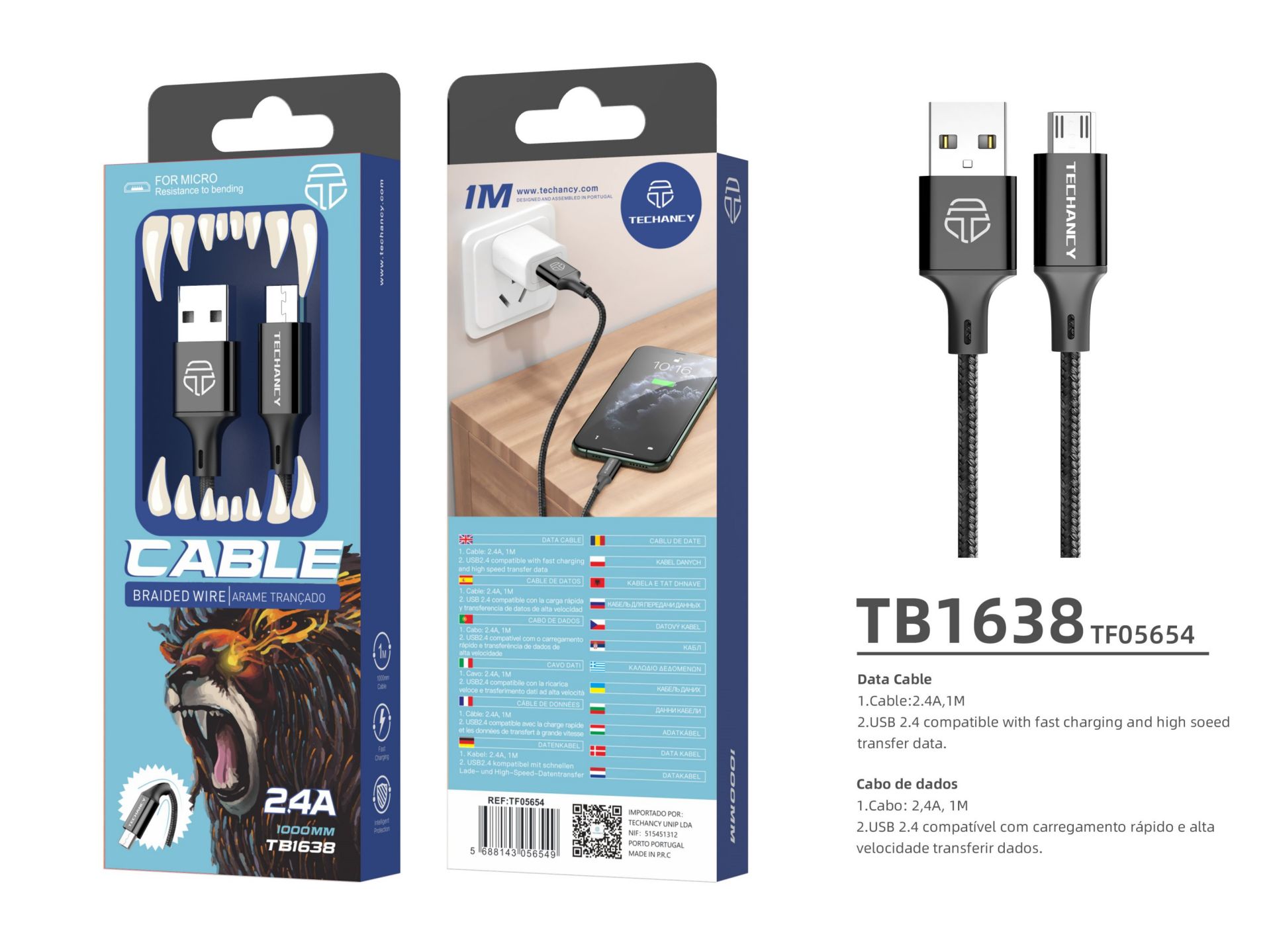 Micro Usb Cable 2.4A 1M Black Micro Usb Cable 2.4A 1M Black