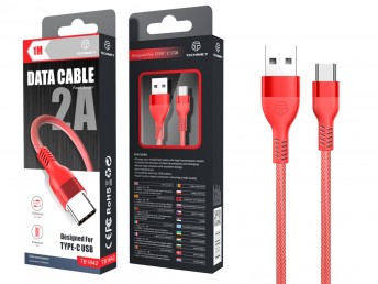 Cble USB-Type C 2A 1M Rouge