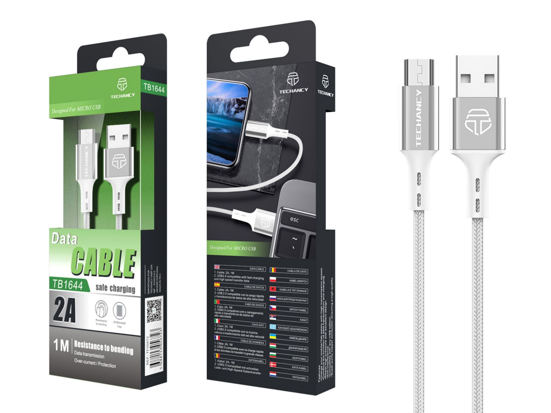 Micro USB Cable 2A 1M Silver Micro USB Cable 2A 1M Silver