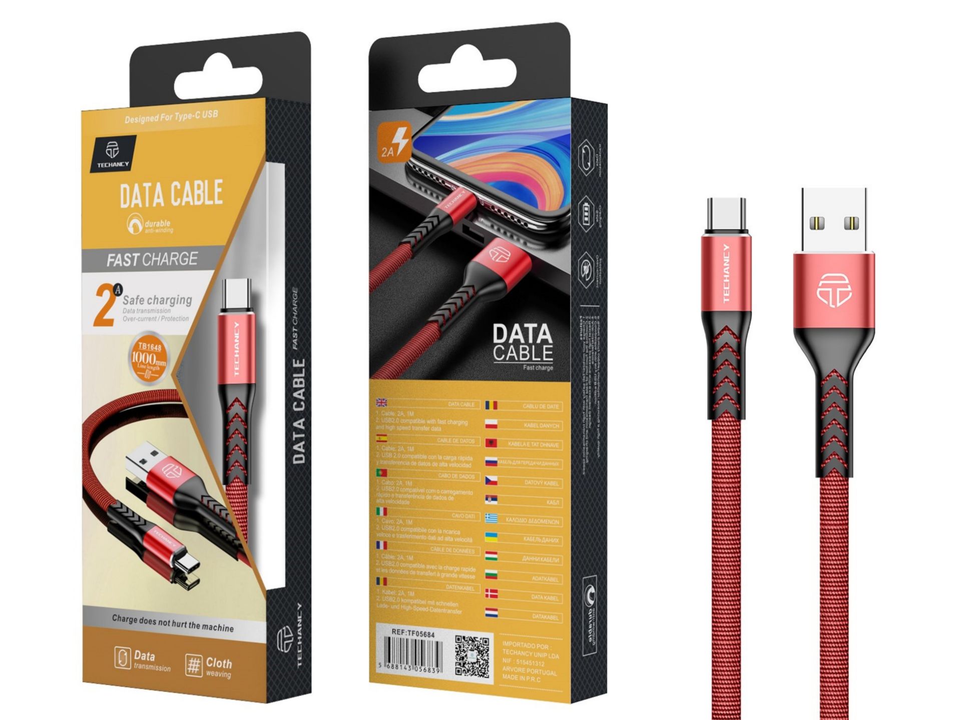 USB-Typ C Kabel 2A 1M Rot USB-Typ C Kabel 2A 1M Rot