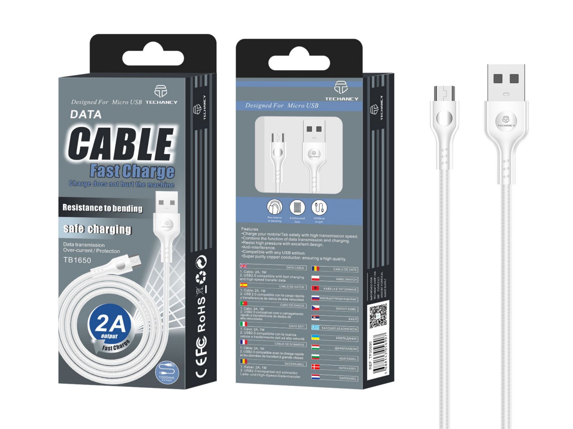 Micro Usb Cable 2A 1M White Micro Usb Cable 2A 1M White