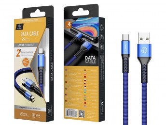 Cble USB-Type C 2A 1M Bleu