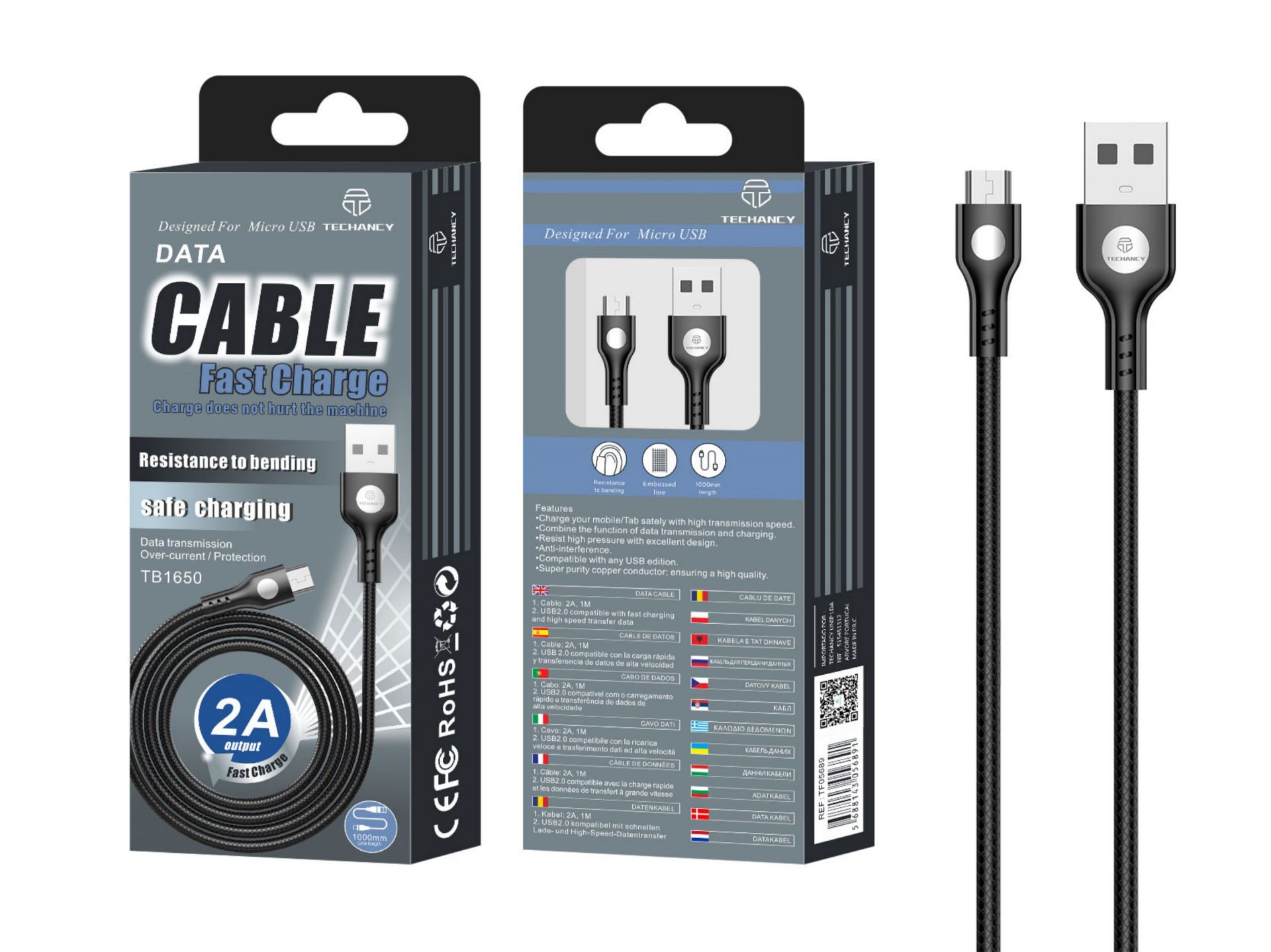 Micro USB Cable 2A 1M Black Micro USB Cable 2A 1M Black