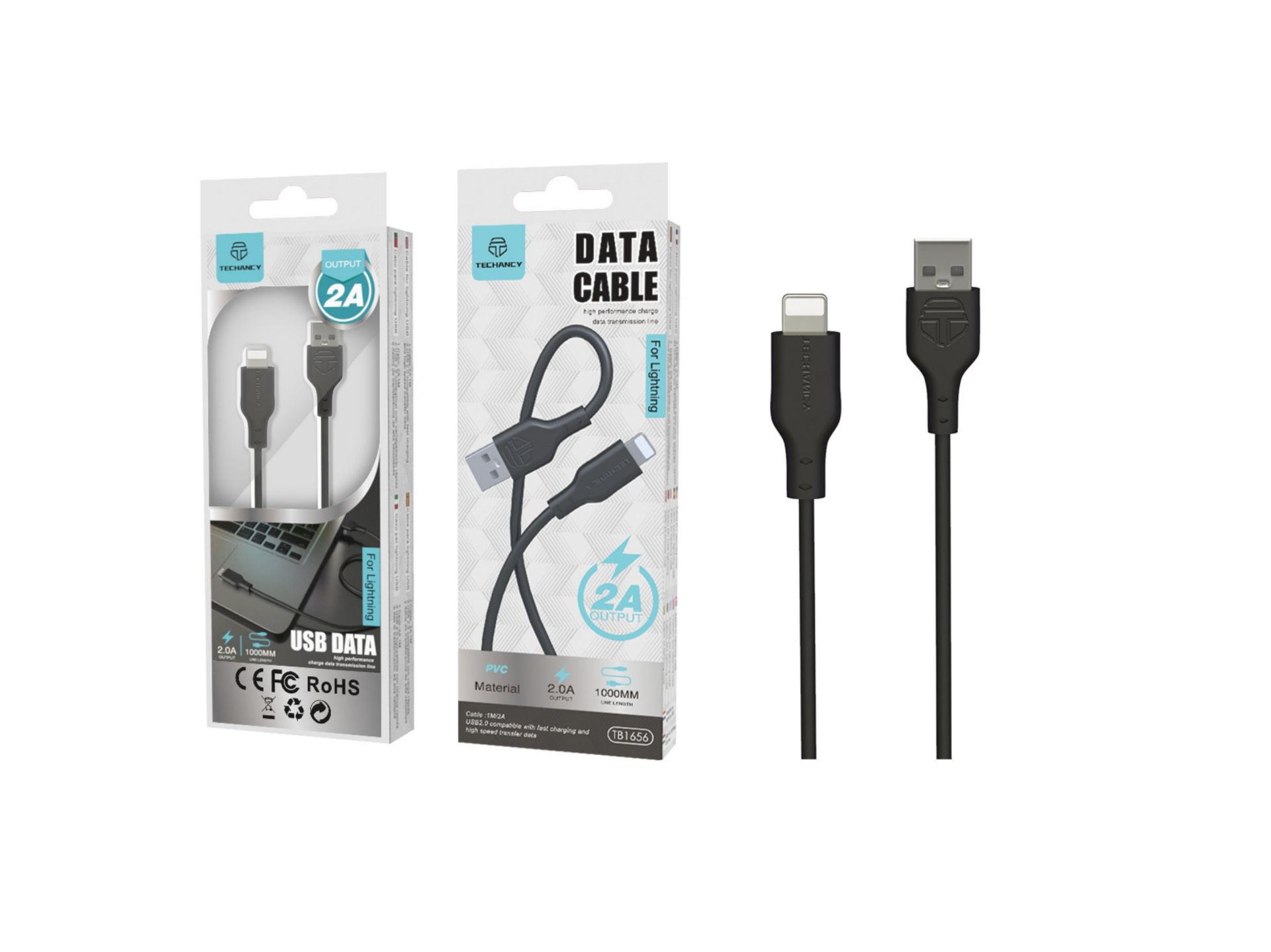 USB-Kabel für IP 6/7/8/X / Xs PVC 2A 1M Schwarz USB-Kabel für IP 6/7/8/X / Xs PVC 2A 1M Schwarz