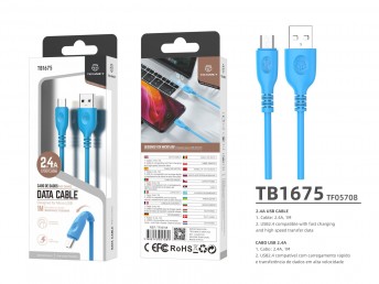 Data Cable Micro Usb 1M 2.4A Blue High Quality