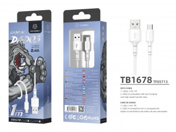 Micro USB-Kabel 2,4 A 1M Wei