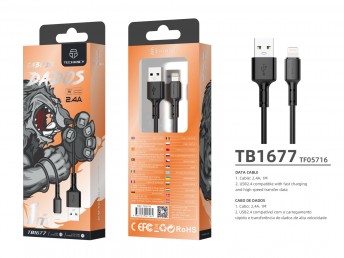 Usb Cable For IP 7/8/Xs/11 2.4A 1M Black