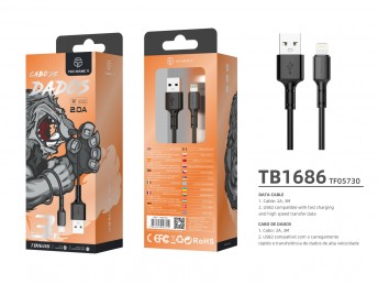Usb Cable For IP 7/8/Xs/11/12 3M 2A Black