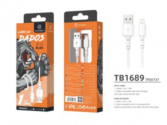Cable Usb blanco IP 7/8/XS/11 2.4A 1.5M
