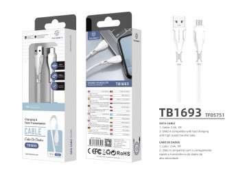 Cavo Micro Usb 1M 2.4A Bianco