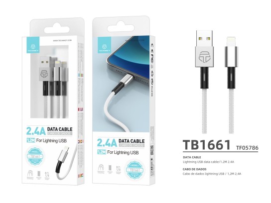 Lightning Data Cable 1.2M White 2.4A