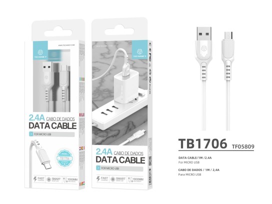 Datenkabel PVC 1M Micro USB 2.4A Wei