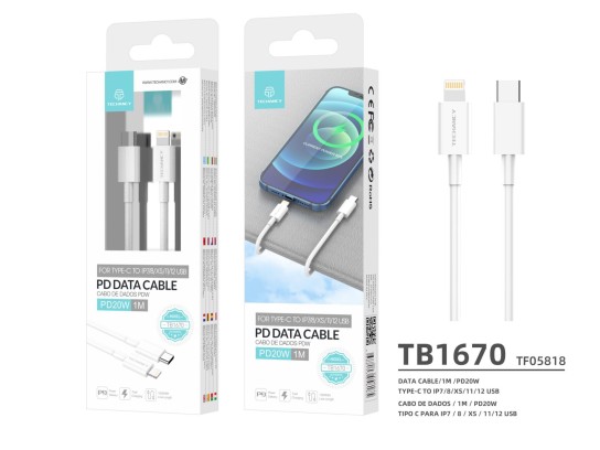 Data Cable Type-C To Lightning Pd 1M White