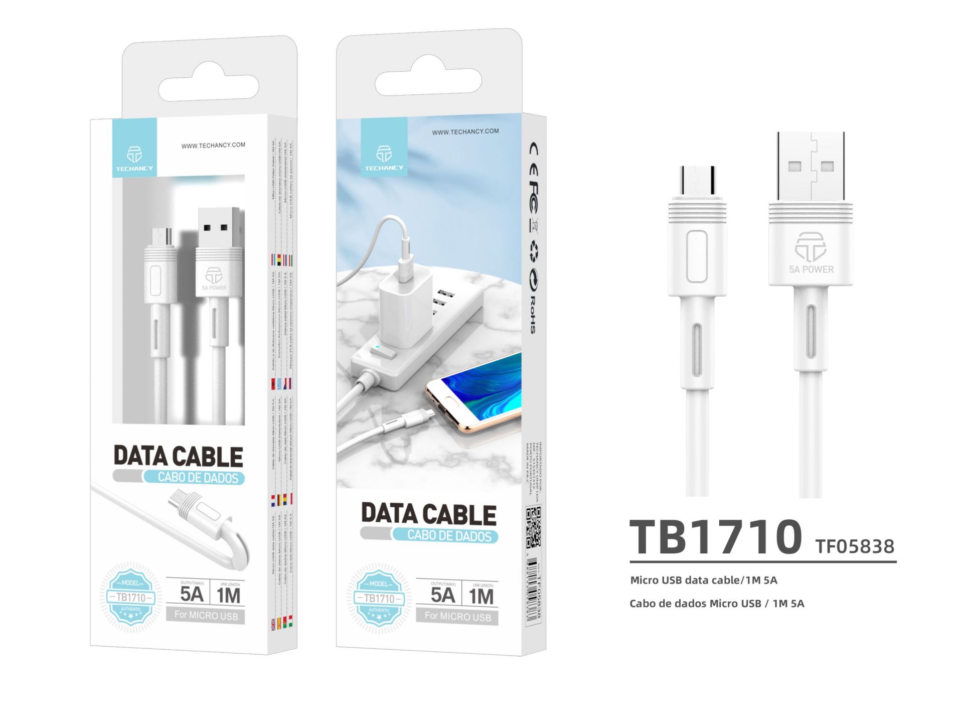 Jt Macaron Datenkabel 5A Microusb 1M Weiß Jt Macaron Datenkabel 5A Microusb 1M Weiß