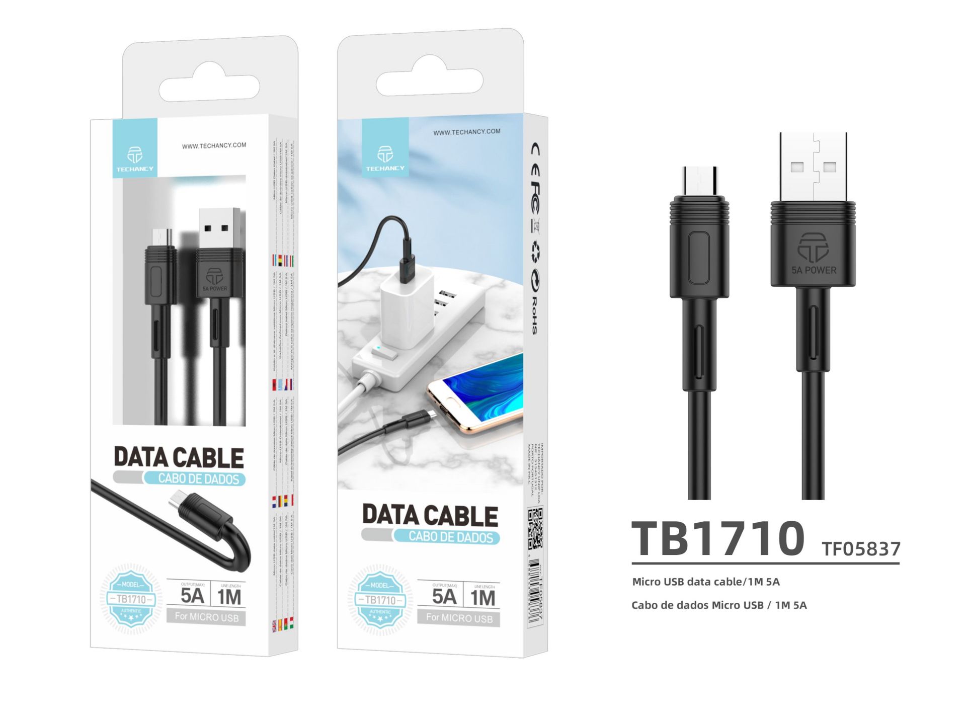 Jt Macaron Data Cable 5A Microusb 1M Black Jt Macaron Data Cable 5A Microusb 1M Black