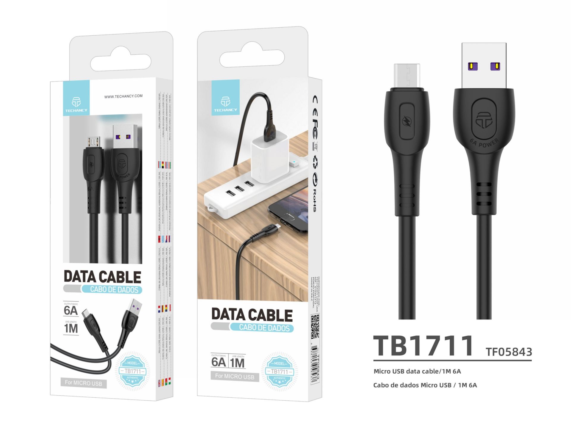 Data Cable Generation 6A Micro-Usb 1M Black Data Cable Generation 6A Micro-Usb 1M Black