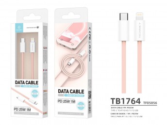 Cable de datos Pd Type-C/Lightning 25W rosa