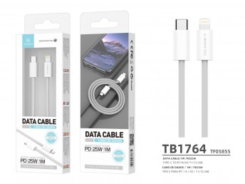 Cable de datos Pd Type-C/Lightning 25W Gray