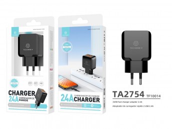 Caricabatterie 2.4A 2Usb Nero