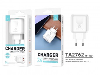 Chargeur 2.4A 2Usb blanc