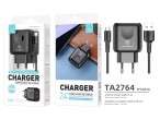 Carregador Com Cabo Micro Usb 2.4A 1M 2Usb Preto Carregador Com Cabo Micro Usb 2.4A 1M 2Usb Preto