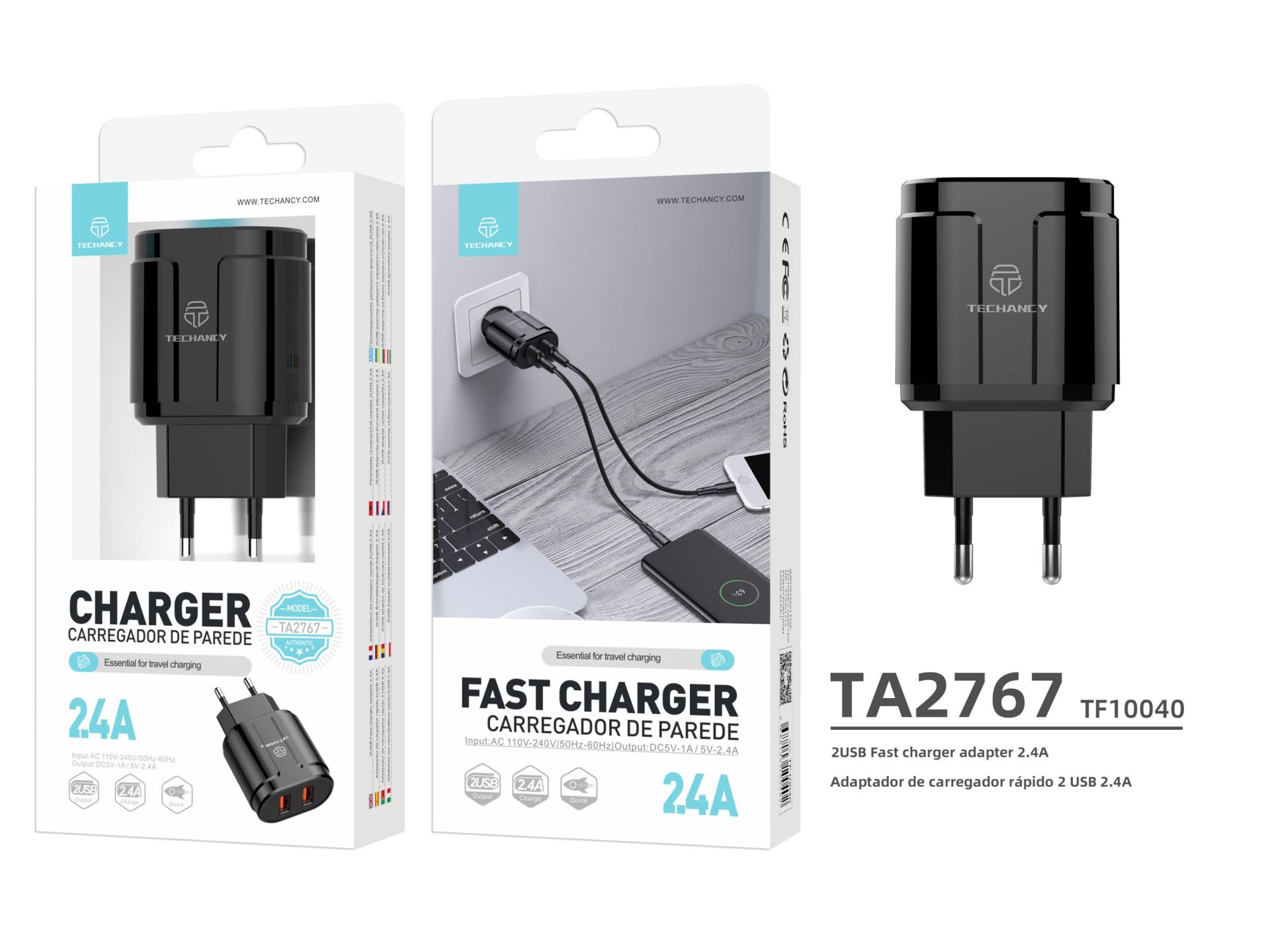 Charger 2.4A 2Usb White Charger 2.4A 2Usb White