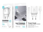 Charger With Micro Usb Cable 2.4A 1M 2Usb White Charger With Micro Usb Cable 2.4A 1M 2Usb White