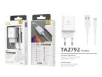 Carregador Com Cabo Para Micro Usb 2.4A 2Usb 1M Brancp Carregador Com Cabo Para Micro Usb 2.4A 2Usb 1M Brancp