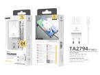 C 2.4A 2USB 1M cargador de cable blanco C 2.4A 2USB 1M cargador de cable blanco