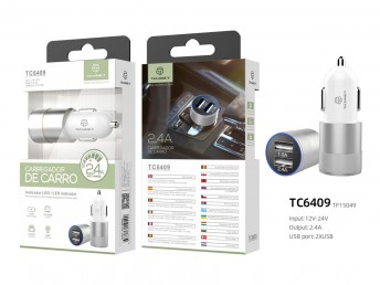 Car Charger 2.4A 2Usb Silver