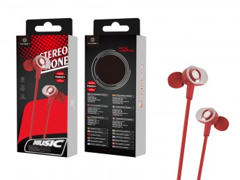 Auriculares Com Fio Microfone 1.2M Vermelha