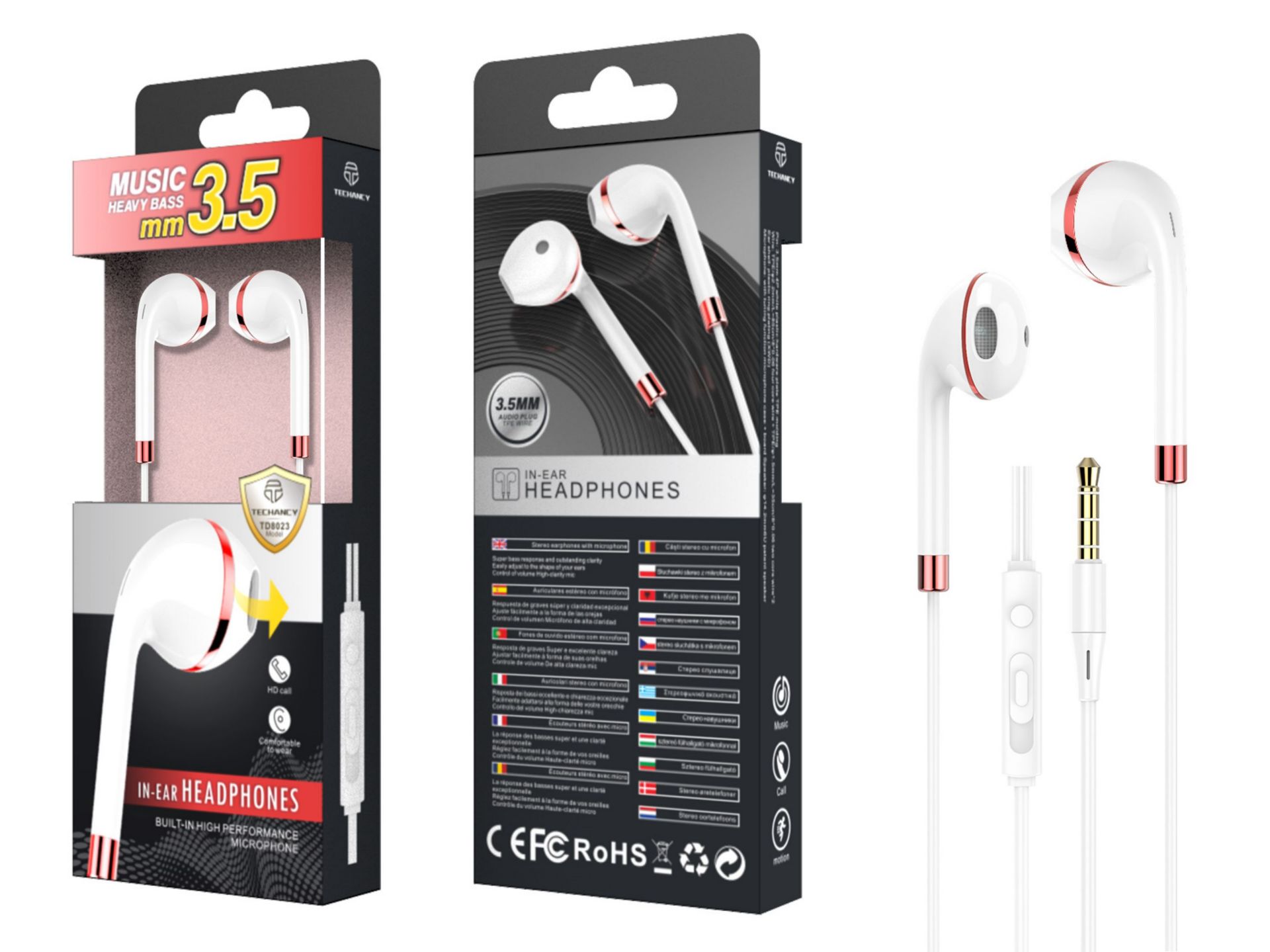 Micrófono de auriculares con cable rojo Micrófono de auriculares con cable rojo