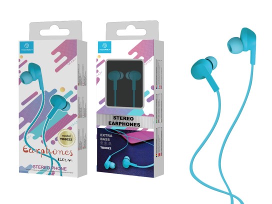 Auriculares Com Fio Microfone Azul