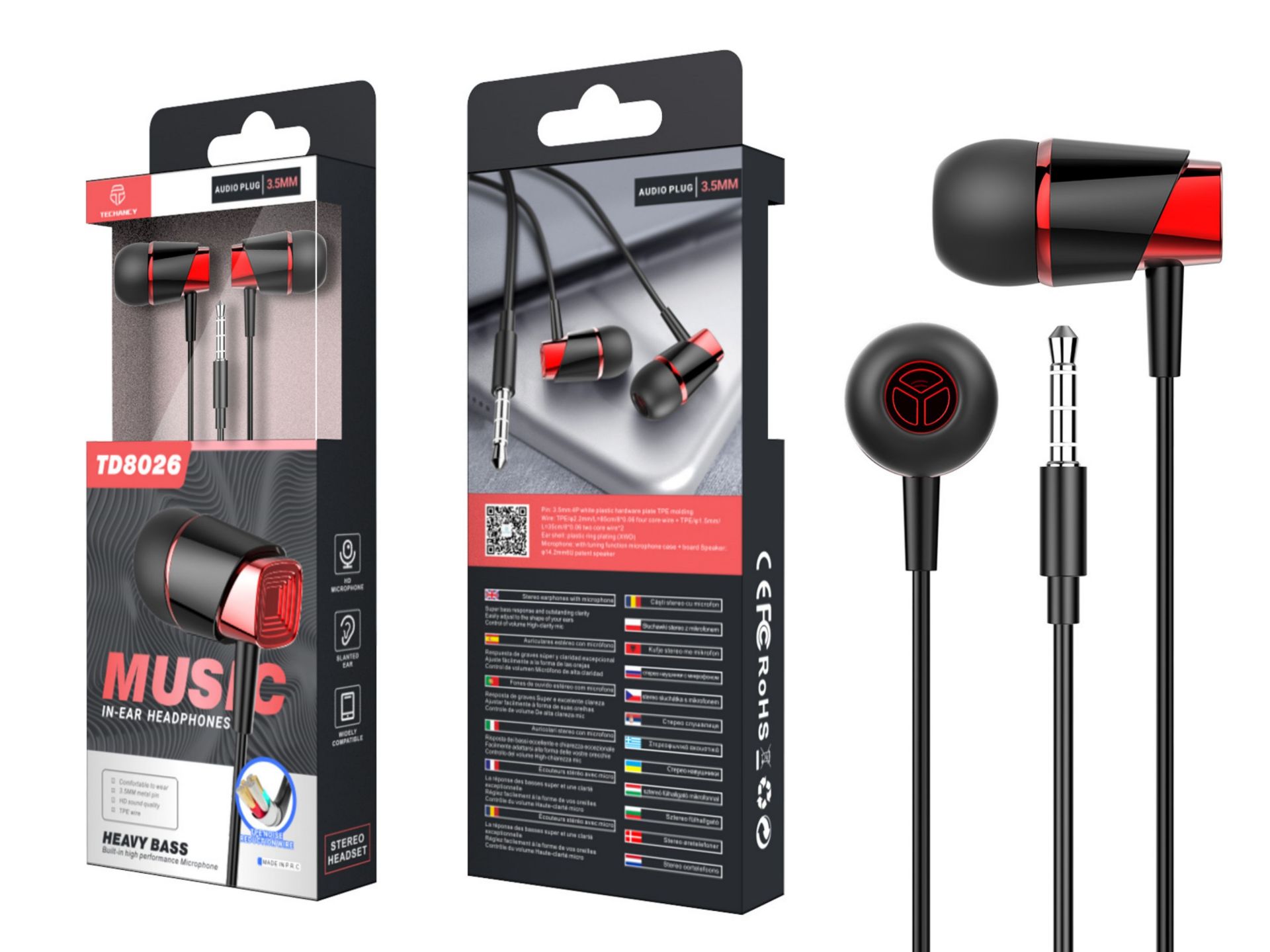 Headset Microphone Black/Red Headset Microphone Black/Red