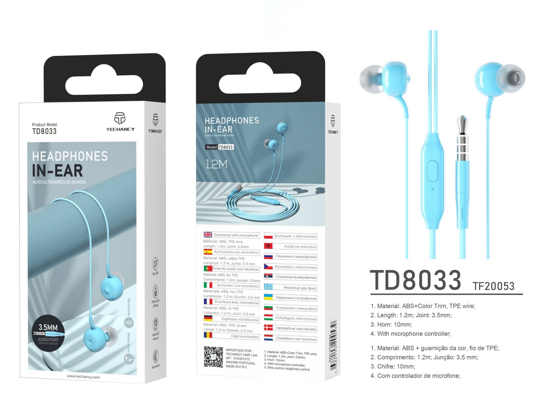 Earphones 3.5Mm Blue Earphones 3.5Mm Blue